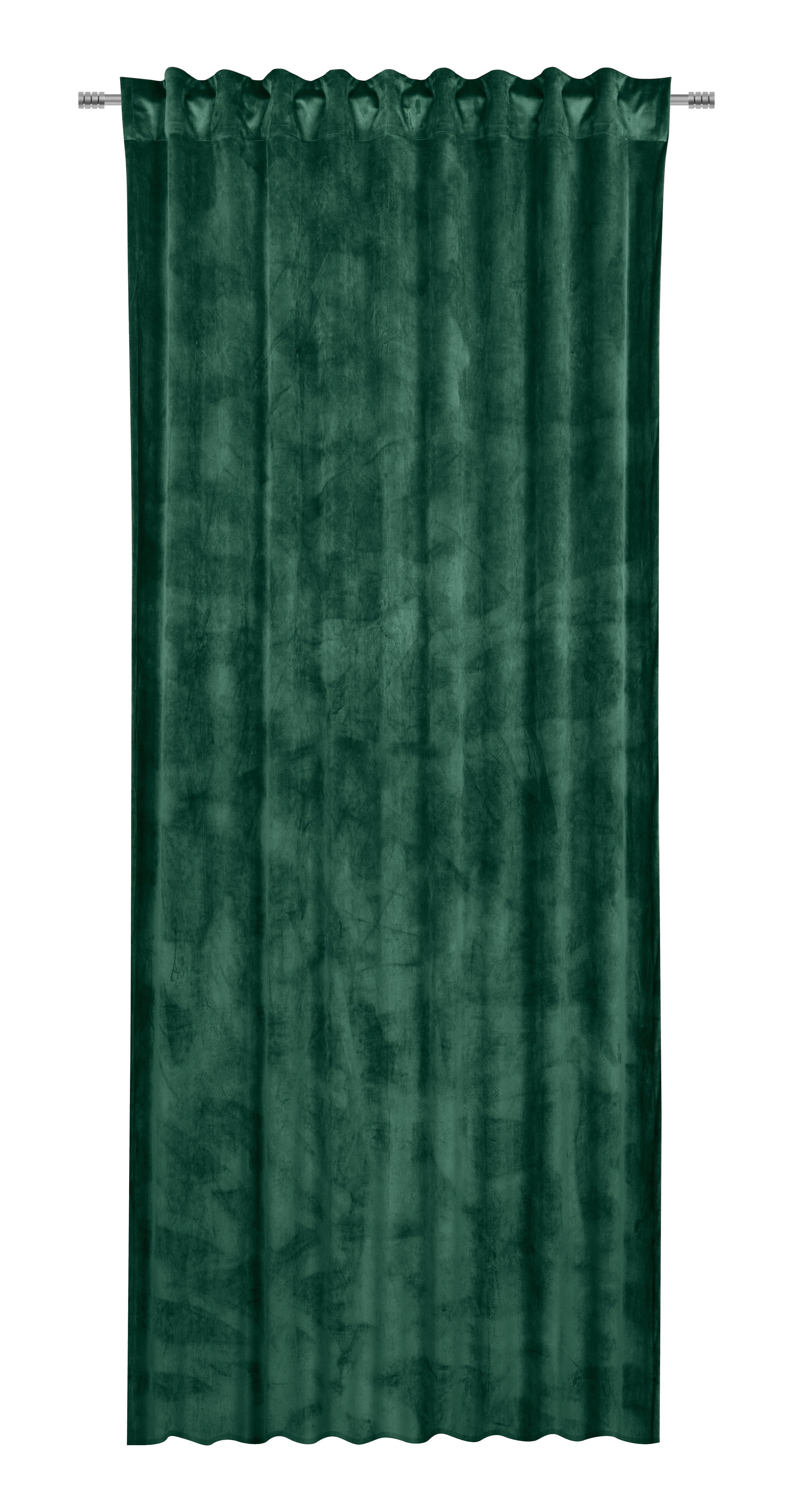 Fertigvorhang Viola in Dunkelgrün ca. 140x245cm - Dunkelgrün, KONVENTIONELL, Textil (140/245cm) - Premium Living