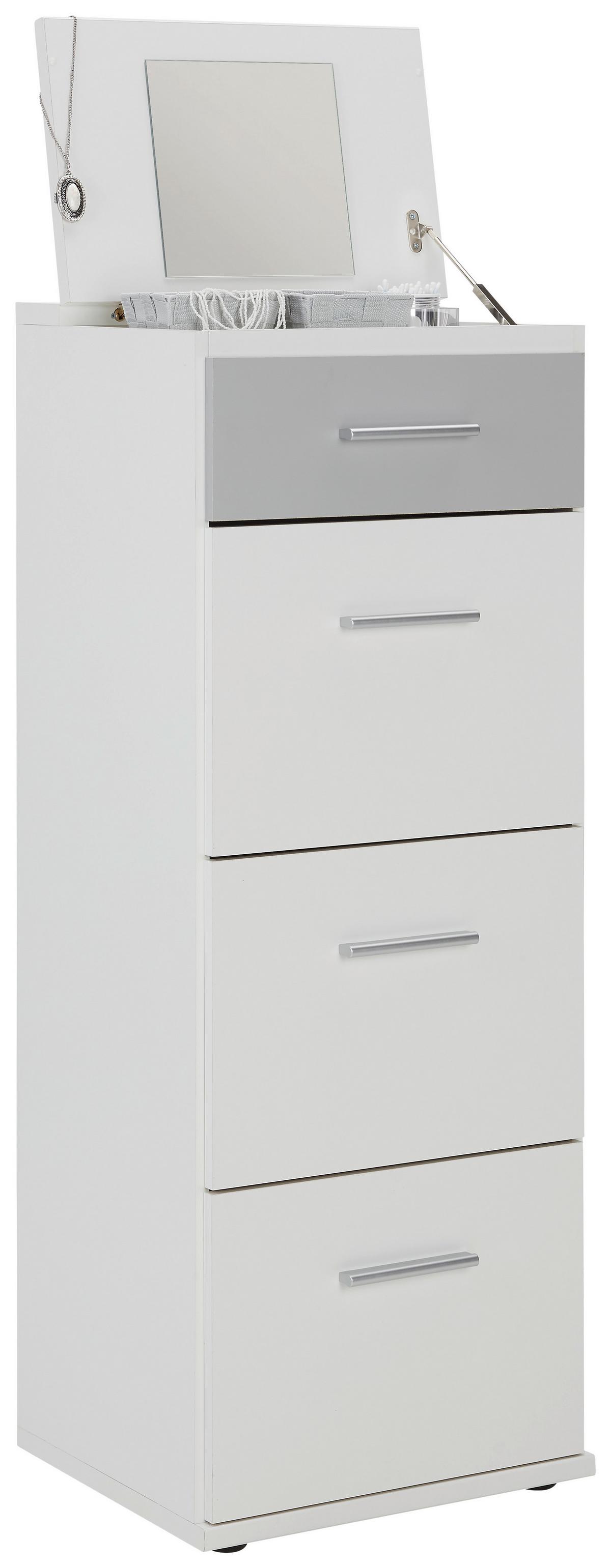 Kommode in Weiss - Weiss/Hellgrau, Holzwerkstoff/Kunststoff (46/121/40cm) - Mömax