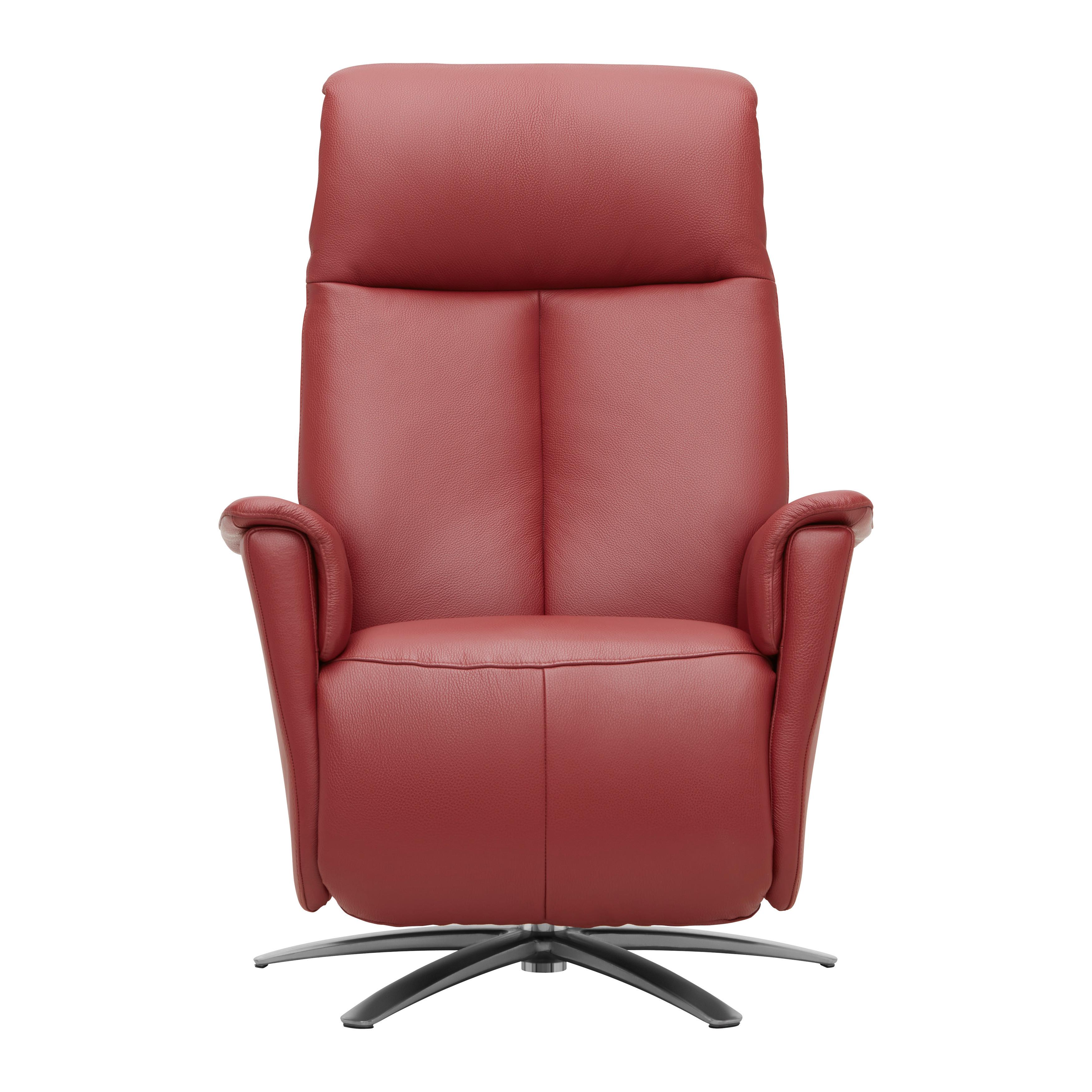 Relaxsessel Tom Leder Rot - Rot, MODERN, Leder/Metall (78/113/85cm) - Premium Living