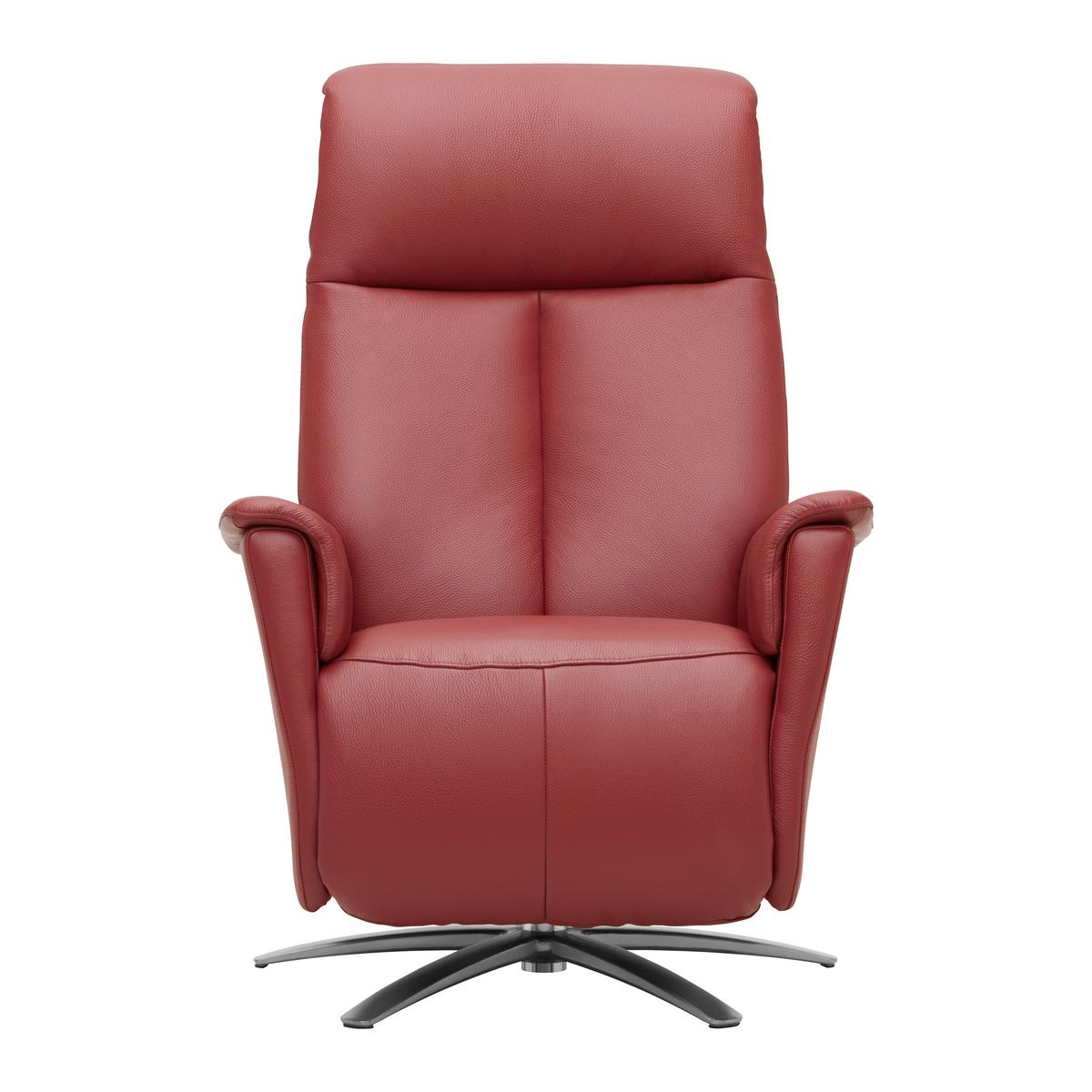 Relaxsessel Tom Leder Rot - Rot, MODERN, Leder/Metall (78/113/85cm) - Premium Living