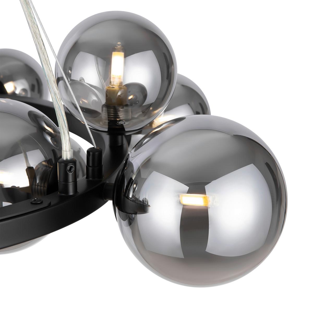 Pendelleuchte Dallas Schwarz max. 28 Watt - Schwarz, Trend, Glas/Metall (25/137/67cm) - MAYTONI