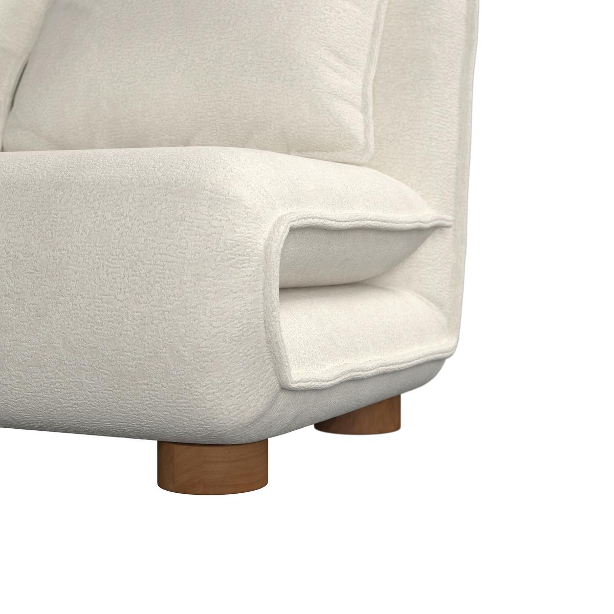 Schlafsofa Bella Bouclé Weiß - Weiß/Naturfarben, MODERN, Holz/Textil (141/189/25cm) - Bessagi Home