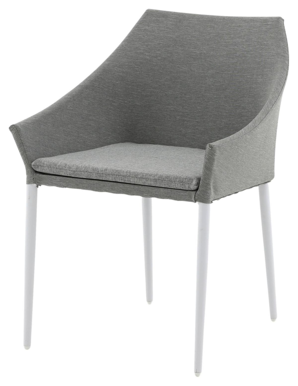 Gartenstuhl 2er-Set Spoga ca. 60x81x62 cm Grau/Weiß - Weiß/Grau, KONVENTIONELL, Textil/Metall (60/81/62cm) - Gardenson