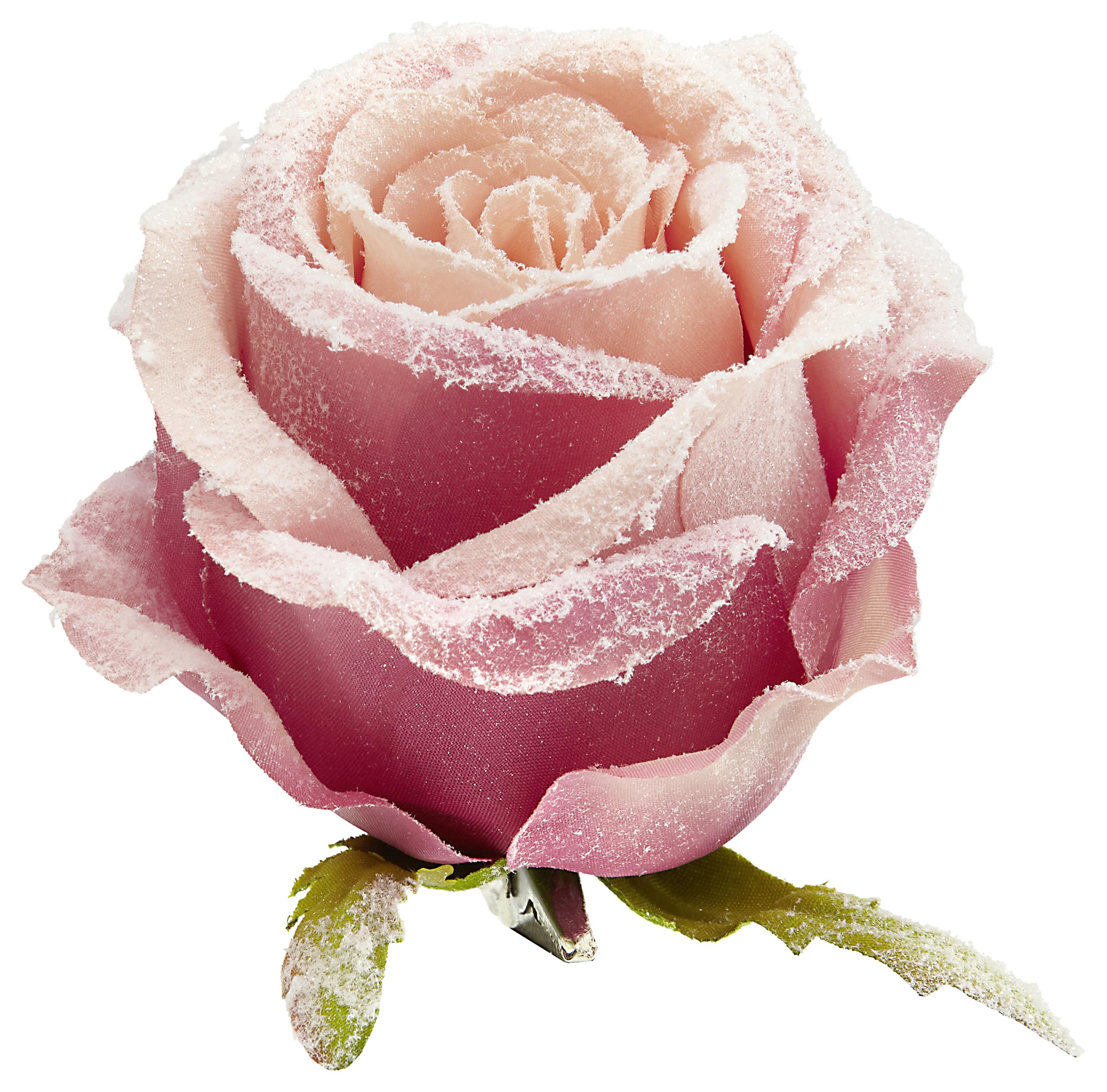 KUNSTPFLANZE ROSE I - Altrosa, Basics, Textil (8,5/10,5cm)