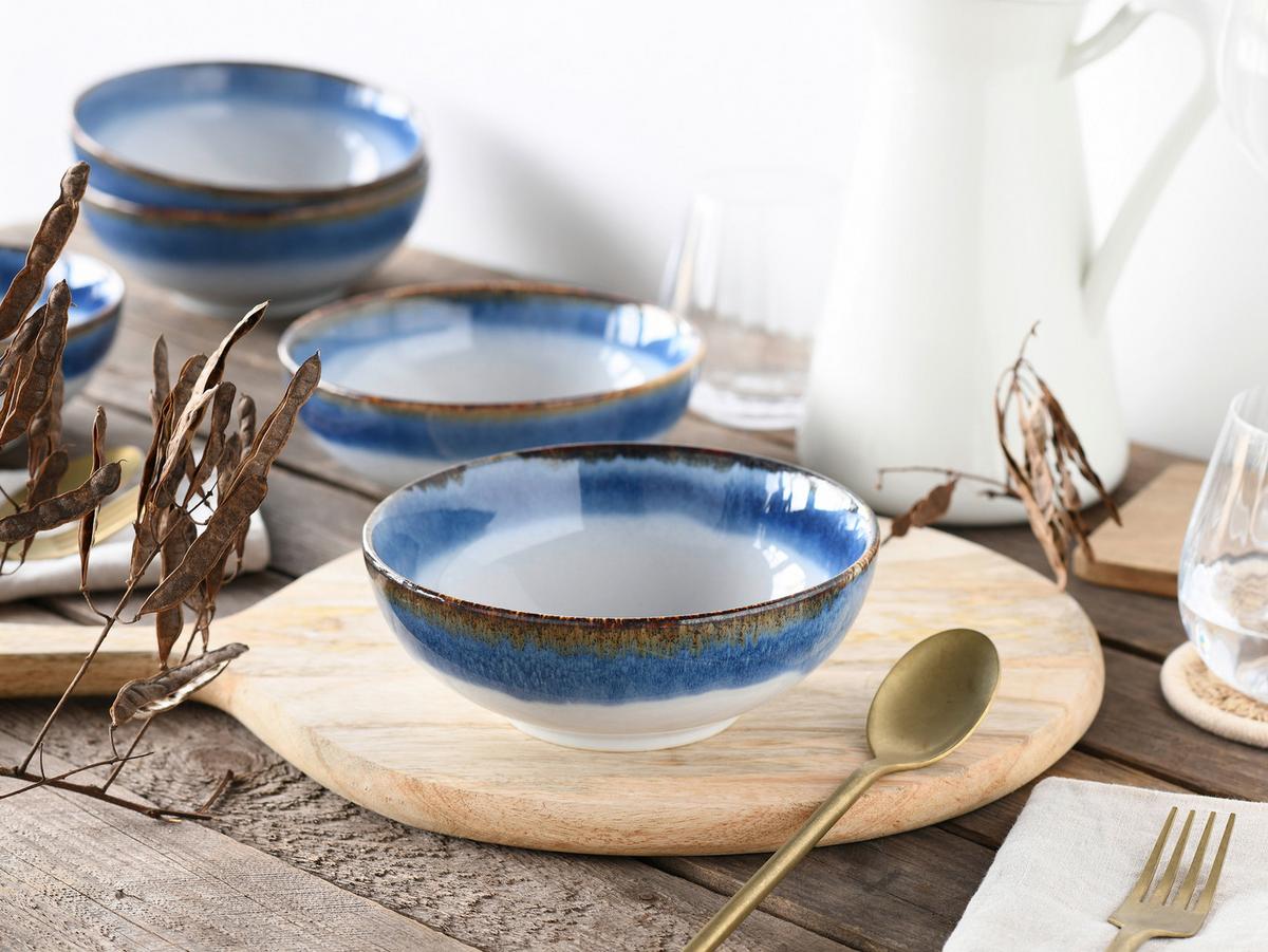 Set Posod Cascade Blue, 4-Delni - modra/bela, Design, keramika (17,5cm) - Creatable