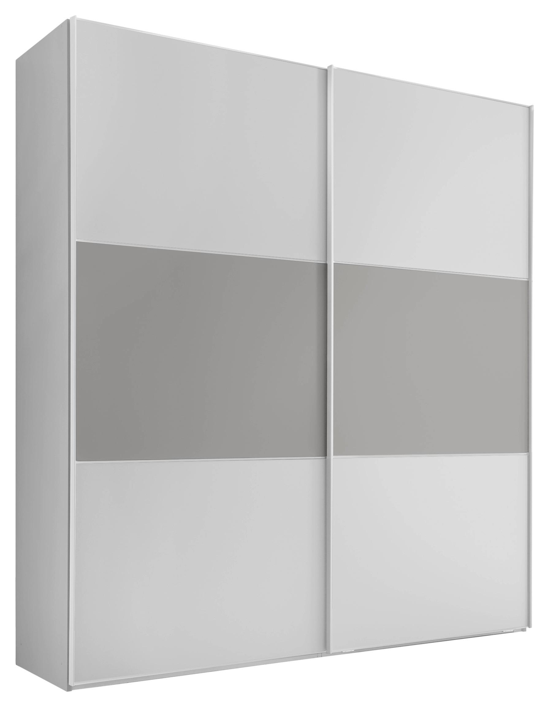 Ormar S Kliznim Vratima Includo - bijela/siva, Moderno, drvni materijal/metal (225/222/68cm) - Premium Living