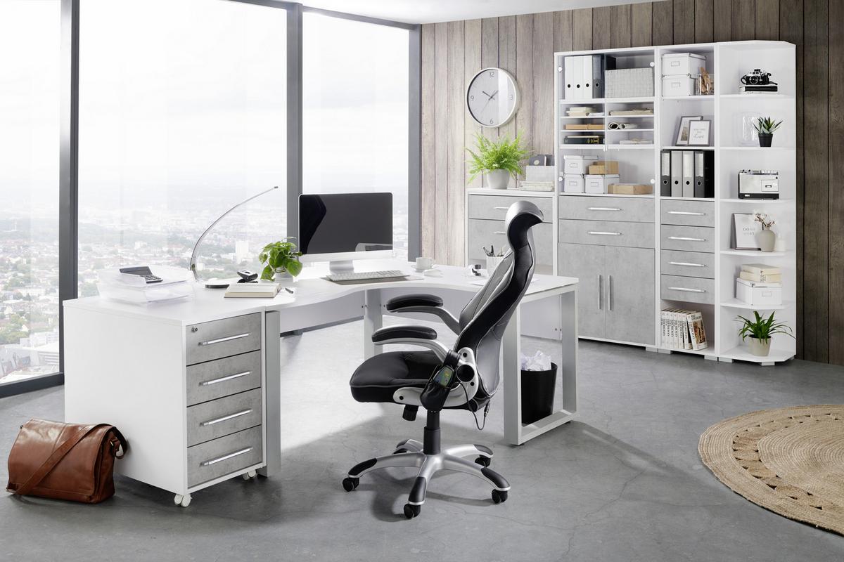 Türenset Weiss/Grau - Alufarben/Grau, Modern, Holzwerkstoff/Metall (75,6/67,4cm) - Mömax