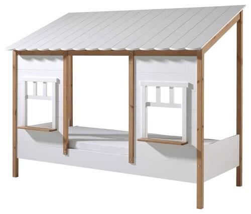 Hausbett Babs 90x200 cm Kiefer Weiß Echtholz - Eichefarben/Weiß, MODERN, Holz/Holzwerkstoff (90/200cm) - MID.YOU