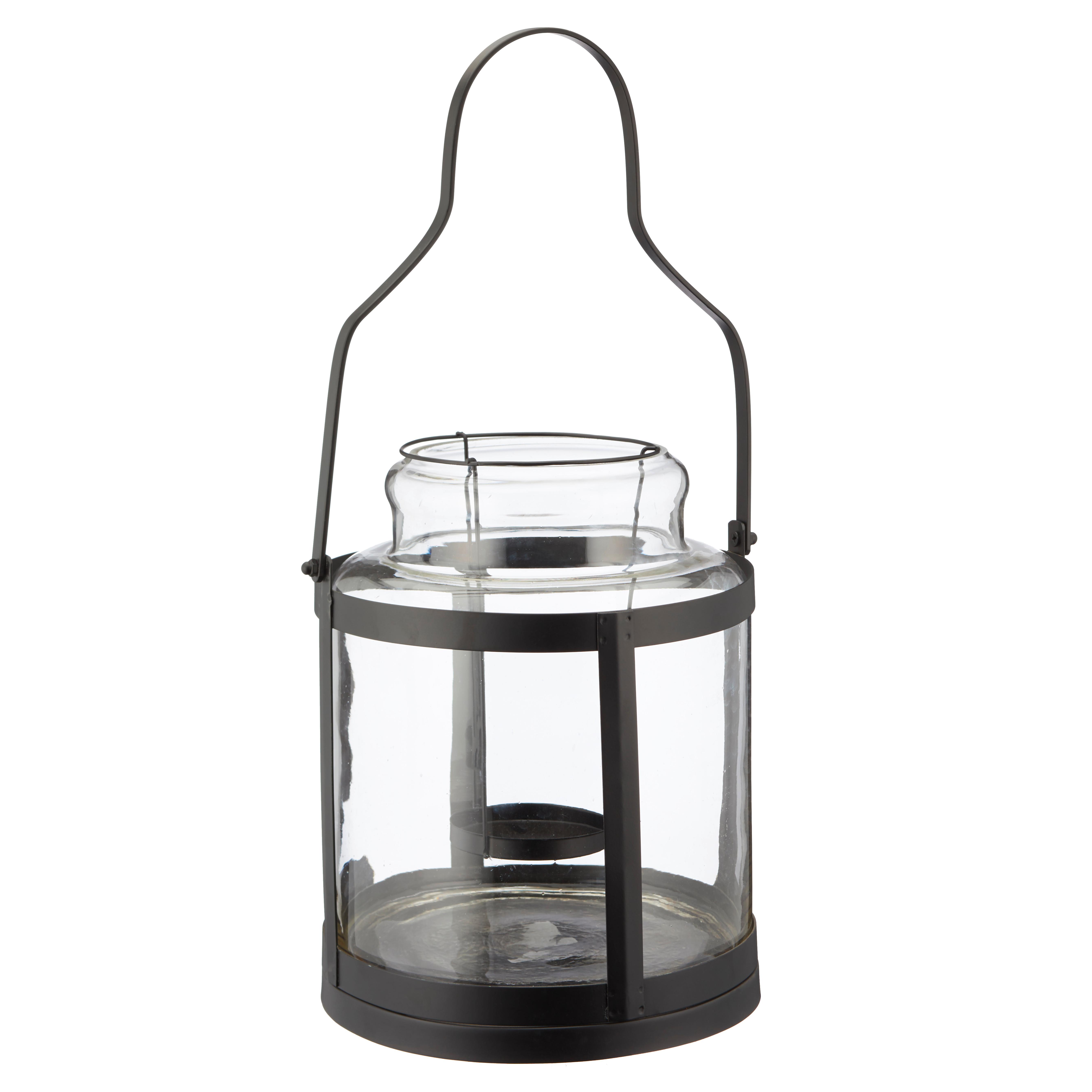LATARENKA TYP: 30661 - czarny, Basics, metal/szkło (22/30/22cm)