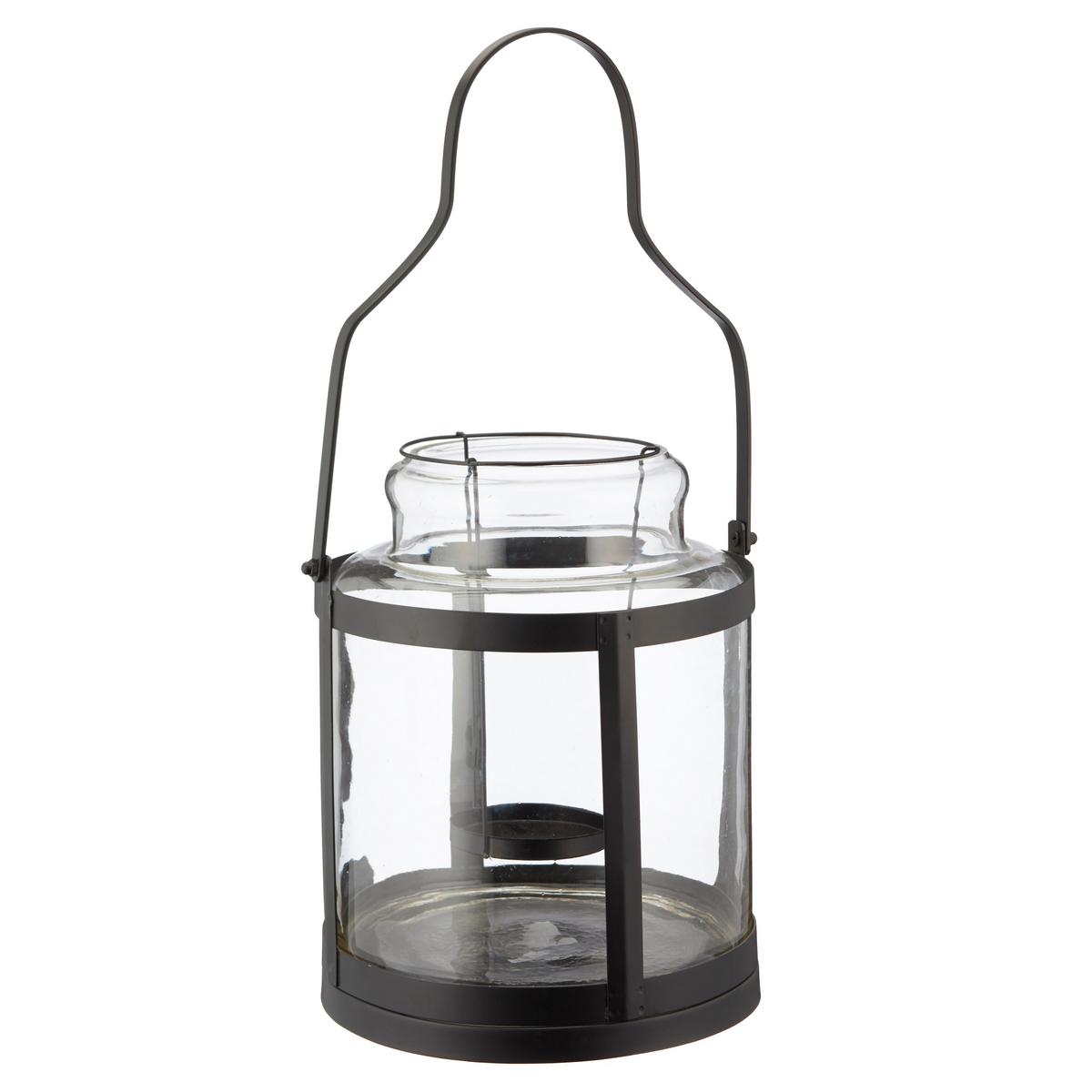 LATARENKA TYP: 30661 - czarny, Basics, metal/szkło (22/30/22cm)