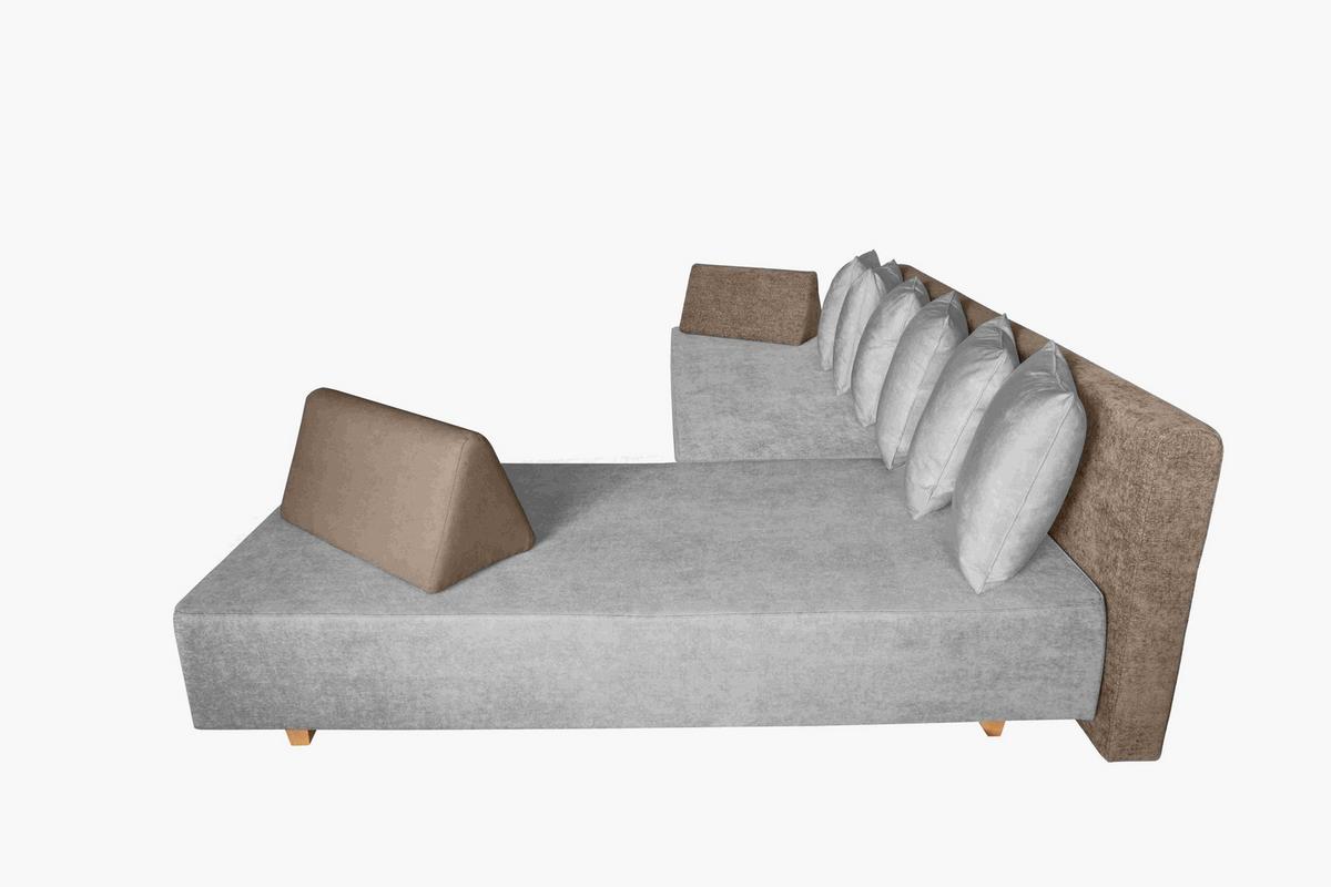 Boxspring Kanapéágy Bloom - krémszínű/barna, Modern, műanyag/faalapú anyag (292/79/215cm)