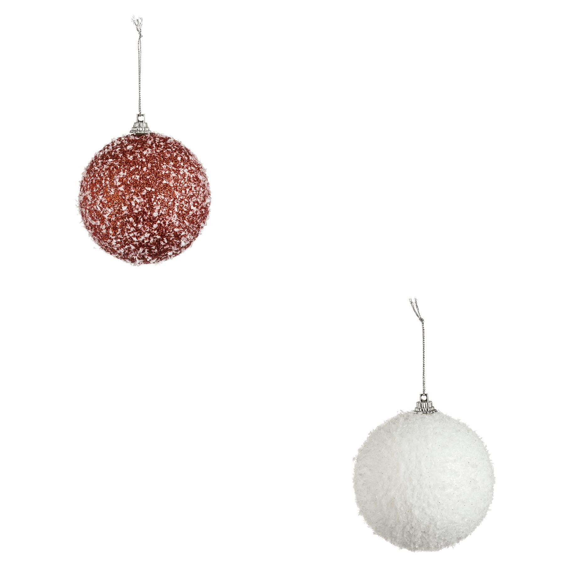 Glob de Crăciun Flist Ball - alb/roșu, Modern, plastic (8cm)