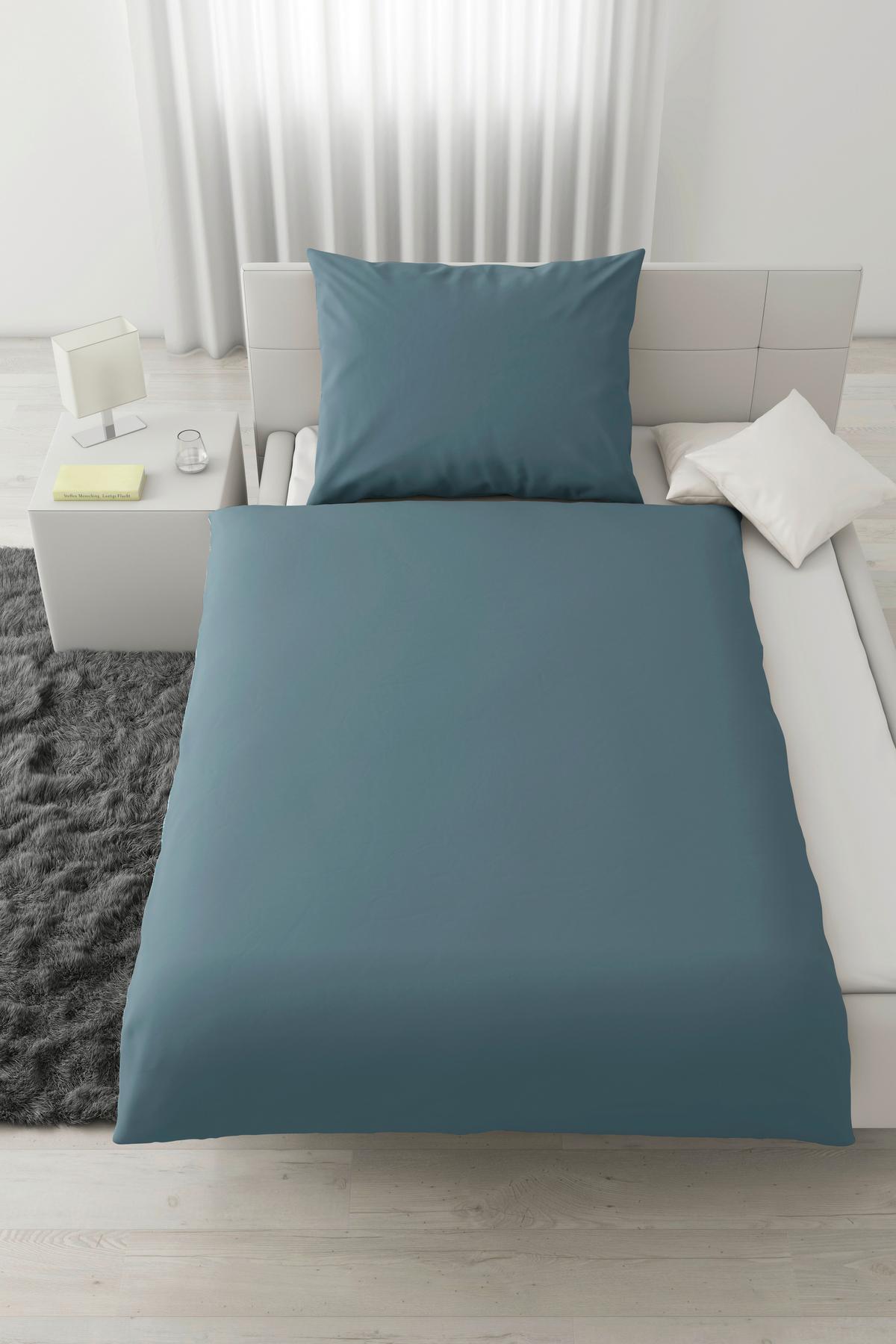 Bio-Anna Uni Blau ca. 140x200cm - Blau, Natur, Textil (140/200cm) - ecoTree