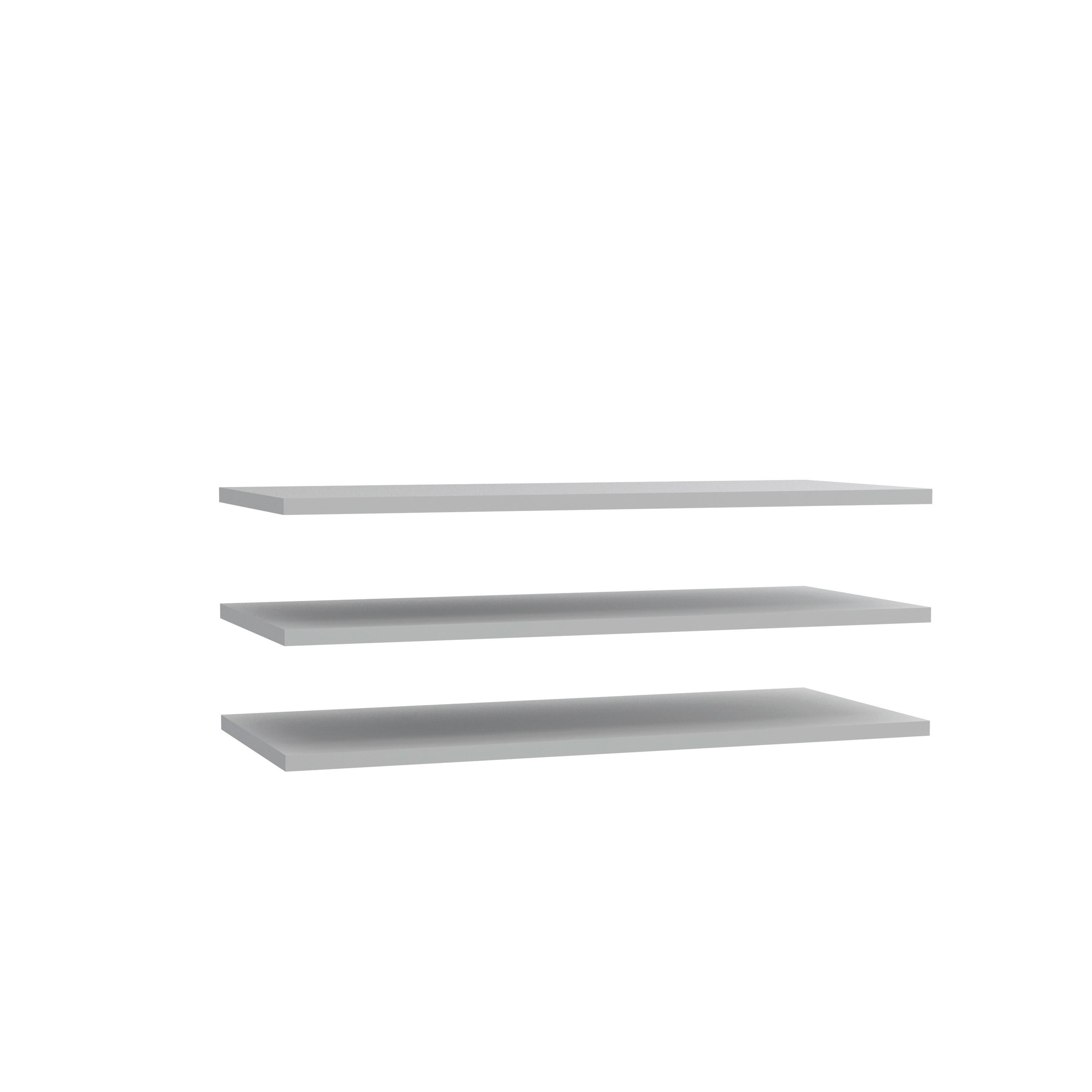 Einlegeboden Zubehör in Grau 3er Set - Grau, Holzwerkstoff/Kunststoff (98/42/2cm) - Mömax