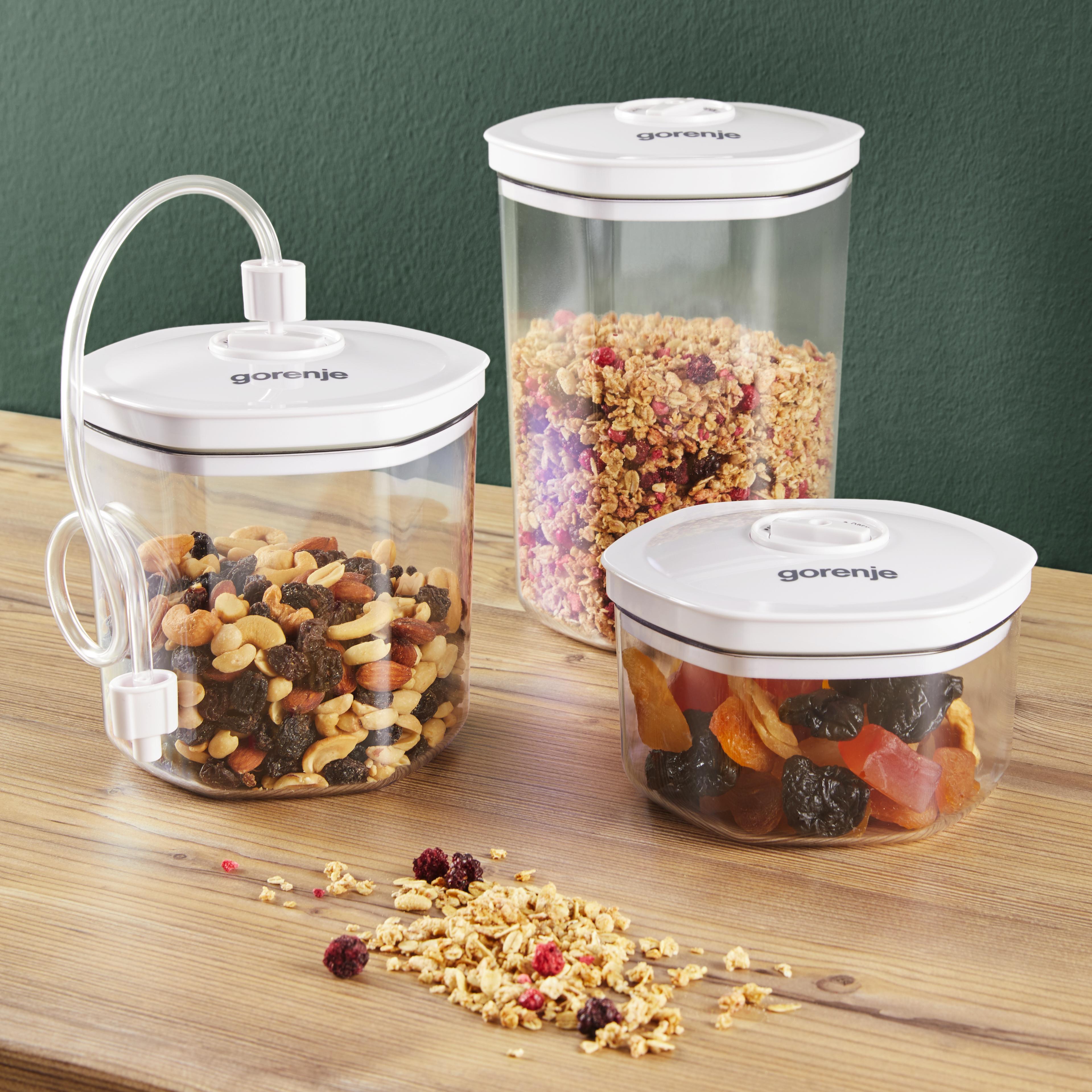 Vakuumierbehälter Gorenje 3er Set - Transparent/Weiß, MODERN, Kunststoff (29,3/15,5/23,20cm) - Gorenje
