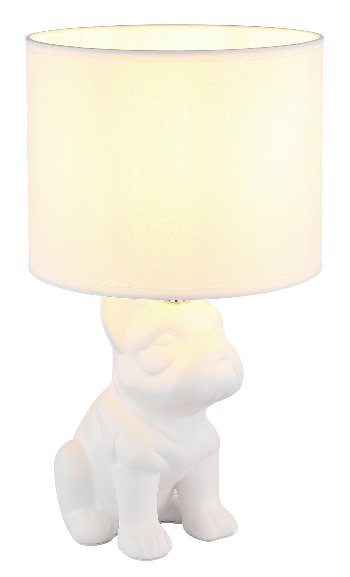 Stolna Svjetiljka Dogo - bijela, Trend, tekstil (23,3/22/40cm) - Globo