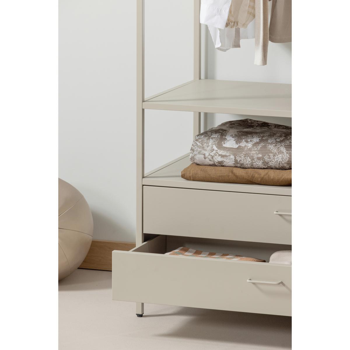 OFFENER KLEIDERSCHRANK Ferris Sandfarben B: 100cm - Sandfarben, Basics, Metall (100/185/54cm) - MID.YOU
