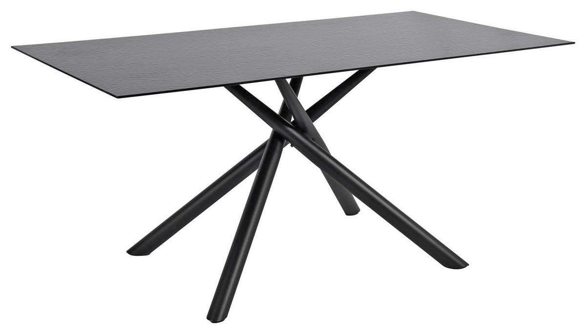 Esstisch Piero Schwarz - Schwarz, LIFESTYLE, Glas/Metall (150/76/90cm) - Mömax