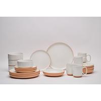 SERWIS OBIADOWO-ŚNIADANIOWY TERRA NOVA - biały/brązowy, Trend, ceramika - Novel