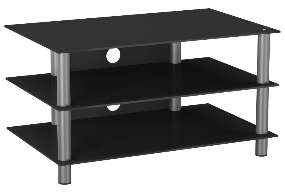 Phonotisch Netasa ca. 95x45 cm Schwarz/Silber - Silberfarben/Schwarz, KONVENTIONELL, Glas/Metall (95/45/42cm) - MID.YOU