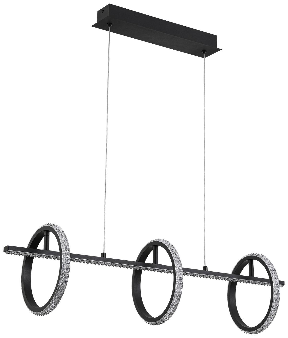 Lampă suspendată cu LED Ulo - negru, Modern, plastic/metal (80/20/120cm) - Modern Living