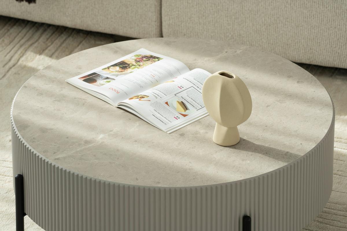 Blanche Stolić - siva/crna, Design, drvni materijal/metal (80/40cm) - Premium Living