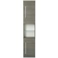 Hochschrank in Mooreichefarben - Chromfarben/Mooreichefarben, MODERN, Glas/Holzwerkstoff (35,5/169/32cm) - PREMIUM LIVING