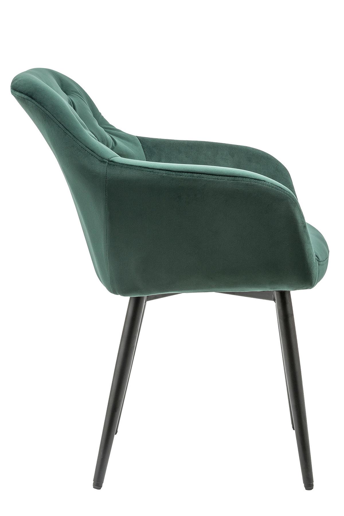 Naslanjač Samt, Zelena - črna/zelena, Moderno, kovina/tekstil (61/85/45cm) - Livetastic