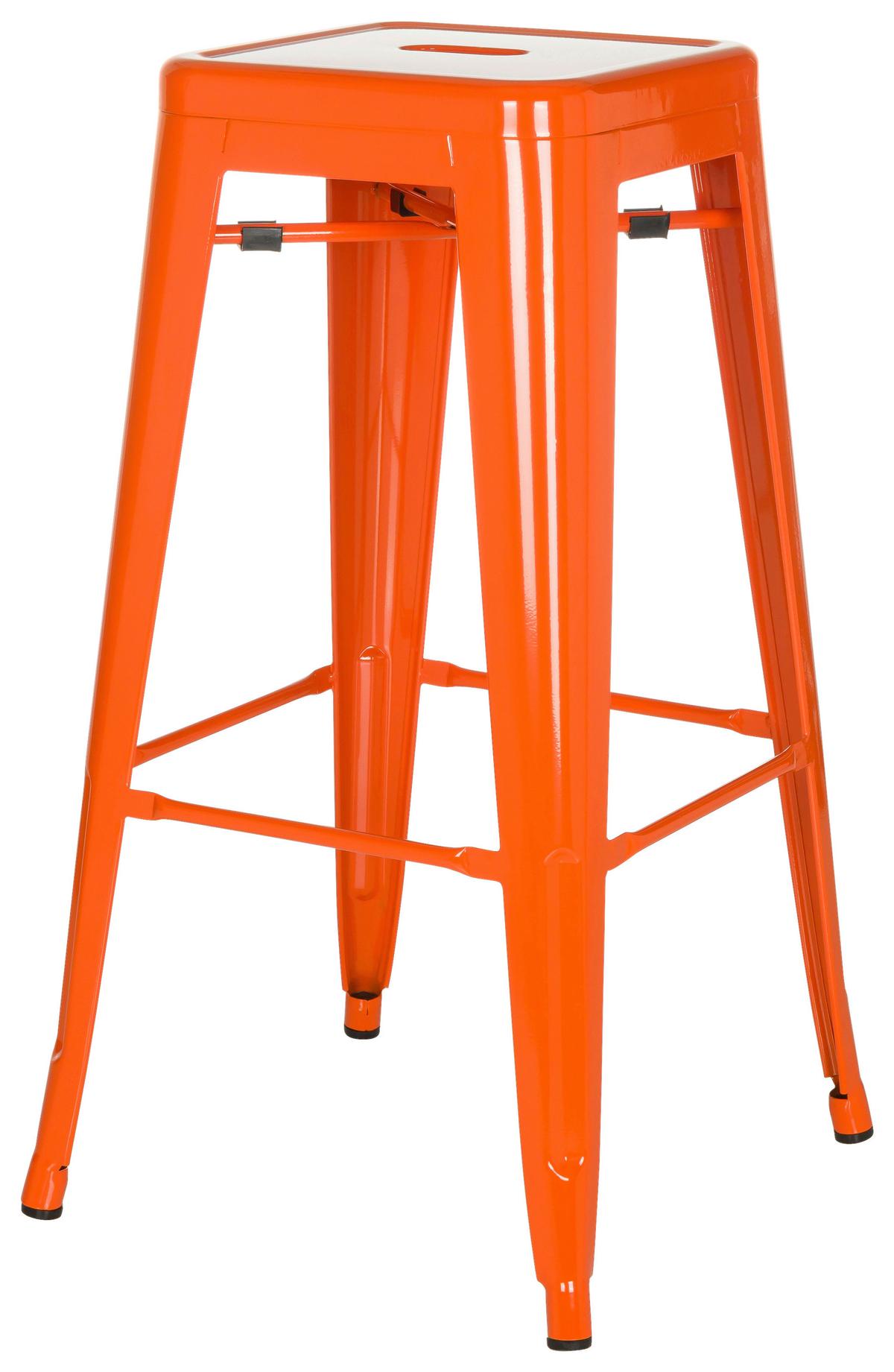 Barski Stol Vantaggio High, Oranžna - oranžna, Basics, kovina (44/77/44cm) - MID.YOU