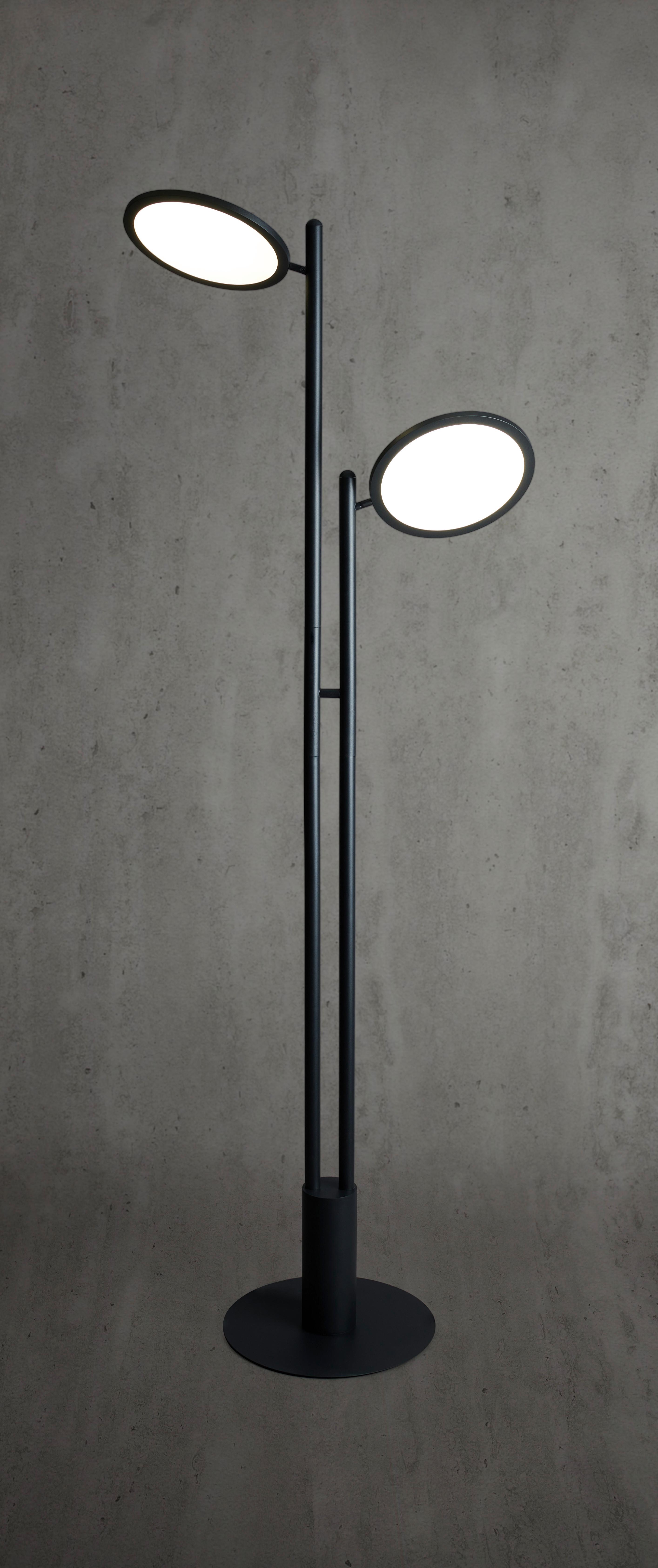 Led Állólámpa Carsten - fekete, Modern, műanyag/fém (59,4/30/176,7cm) - Visiona