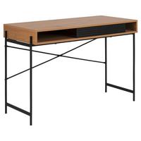 Íróasztal Angus - natúr színű/tölgyfa színű, faalapú anyag/fém (110/75/50cm)