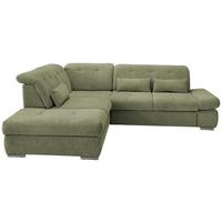 Wohnlandschaft Dalida Grün Chenille - Chromfarben/Grün, Design, Textil/Metall (254/280cm) - Livetastic
