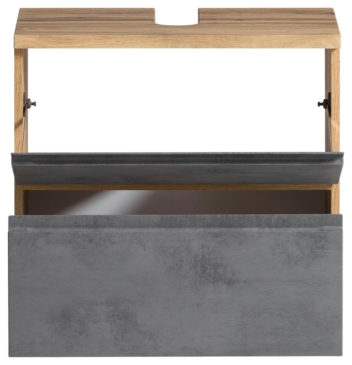Waschbeckenunterschrank Varese ca. 60x56 cm Wotan Eiche - Eiche Wotan/Hellgrau, MODERN, Holzwerkstoff (60/56/35cm) - Held