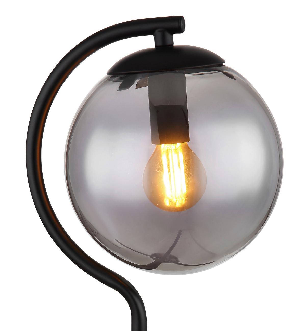 TISCHLEUCHTE PORRY SCHWARZ D: 35CM 1-FLM. - Schwarz, Basics, Glas/Metall (35/35cm) - Globo