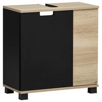 Omarica Za Pod Umivalnik Emmik, Črna, Barva Hrasta - črna/barve hrasta, Moderno, umetna masa/leseni material (59,8/62,4/32,6cm) - Stylife