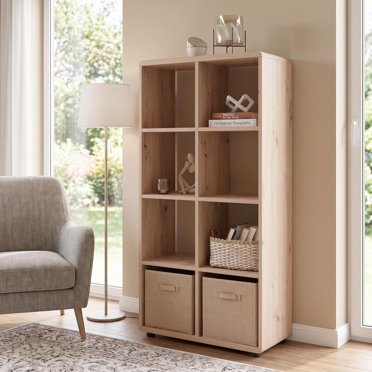 Etajeră Fontana Plus - stejar Artisan, Modern, material pe bază de lemn (73,2/145/35cm) - Modern Living