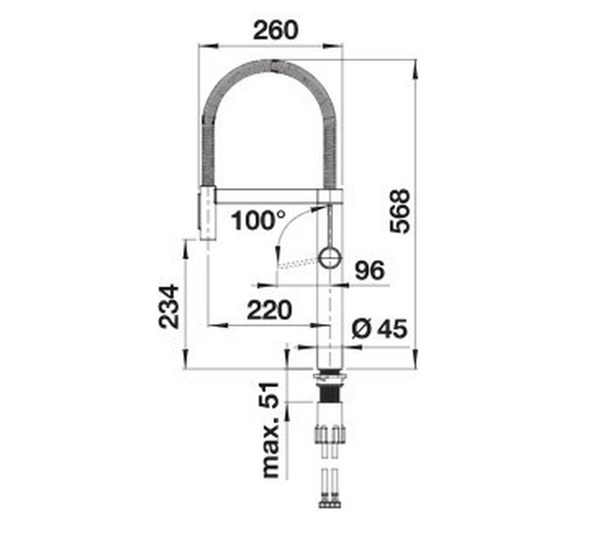 Küchenarmatur Blancoculina-S II, in Schwarz - Schwarz, Trend (56cm) - Blanco