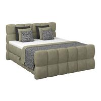 Postelja Boxspring Brisbane, Zelena, 180x200 - črna/zelena, Trend, umetna masa/tekstil (180/200cm) - Premium Living