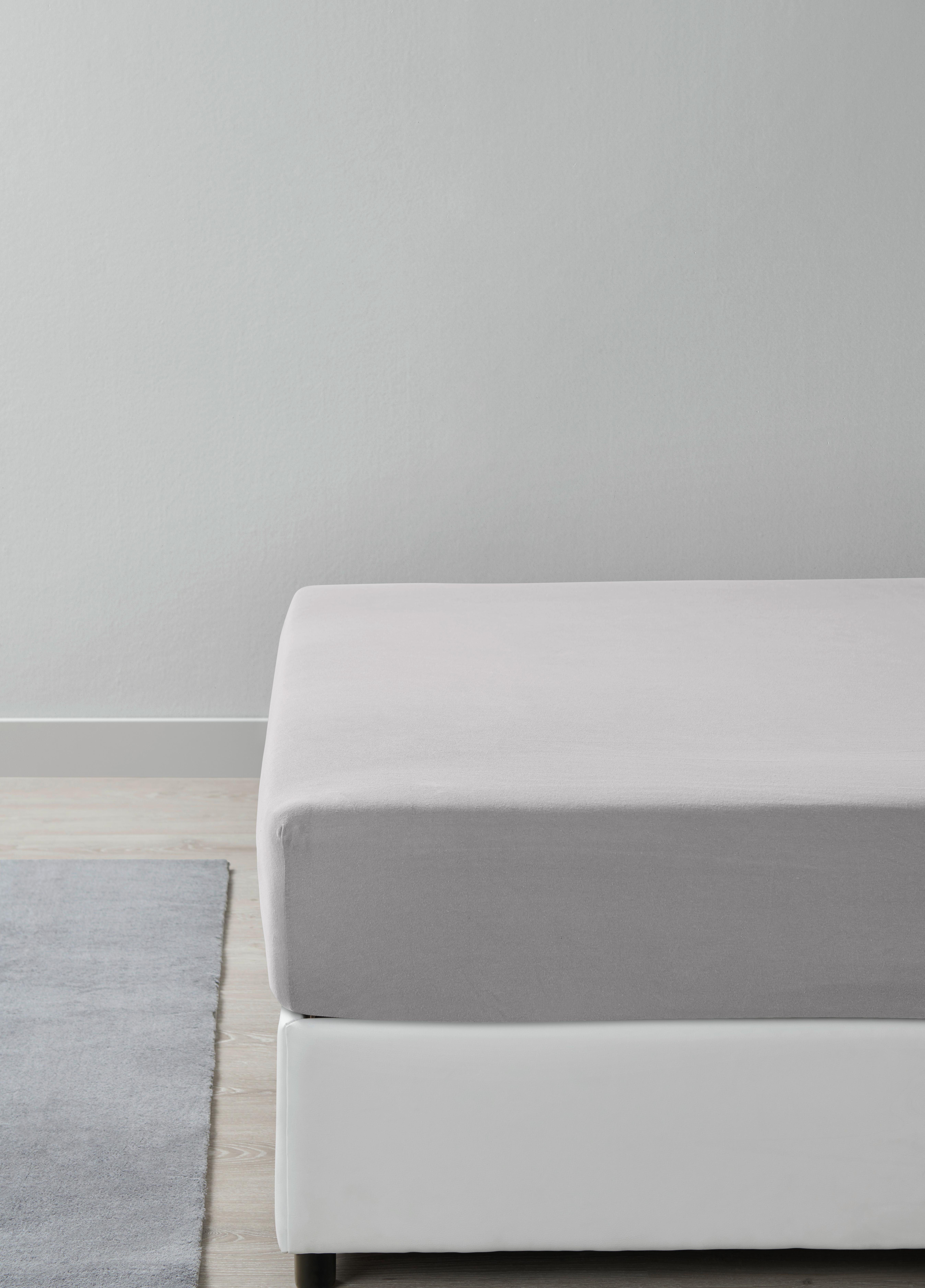 Fixleintuch Basic Grau, ca. 90-100/200cm - Grau, Modern, Textil (90/200cm) - Modern Living