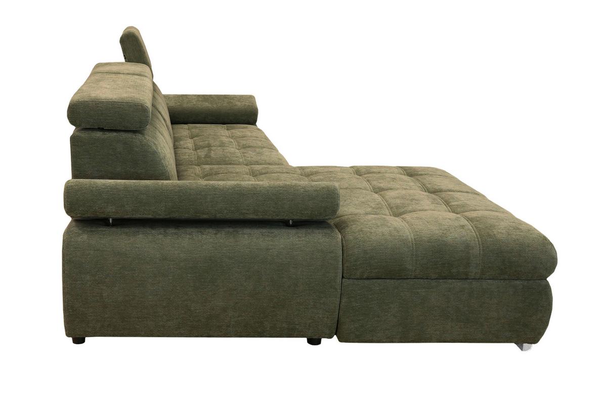 Kutna Garnitura Vegas - srebrne boje/šumska zelena, Design, drvo/tekstil (173/294cm) - Modern Living