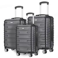 ZESTAW WALIZEK PODRÓŻNYCH LTS-18708 - czarny, Basics, tworzywo sztuczne/metal - Novel