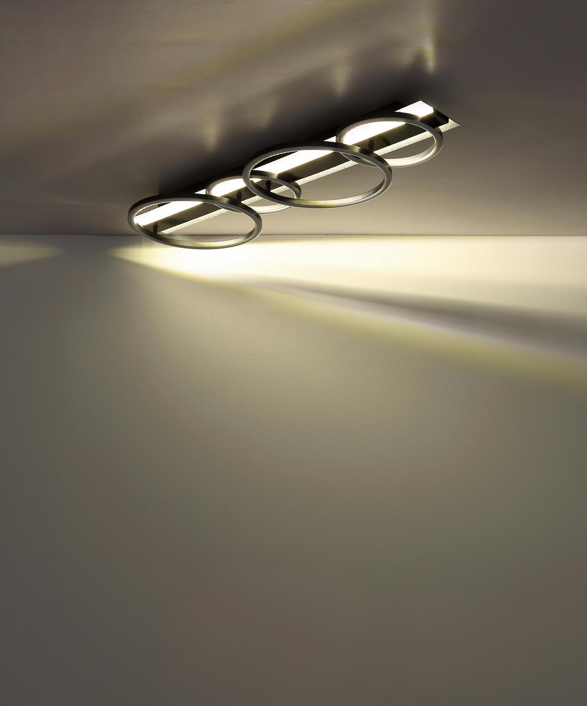 Led Stropna Svjetiljka Norberto - bijela/srebrne boje, Design, metal/plastika (86,2/30/8,8cm) - Globo