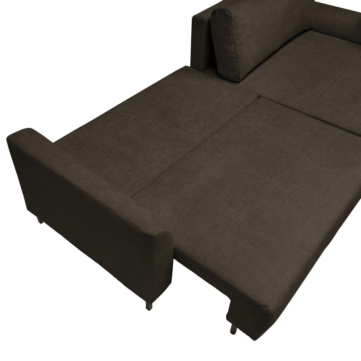 Ecksofa Integra Braun - Schwarz/Braun, Textil/Metall (294/81-93/170cm) - Mömax