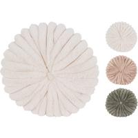 Műszőrme Díszpárna Button 35cm - pink/olívazöld, műanyag (35/10/35cm)