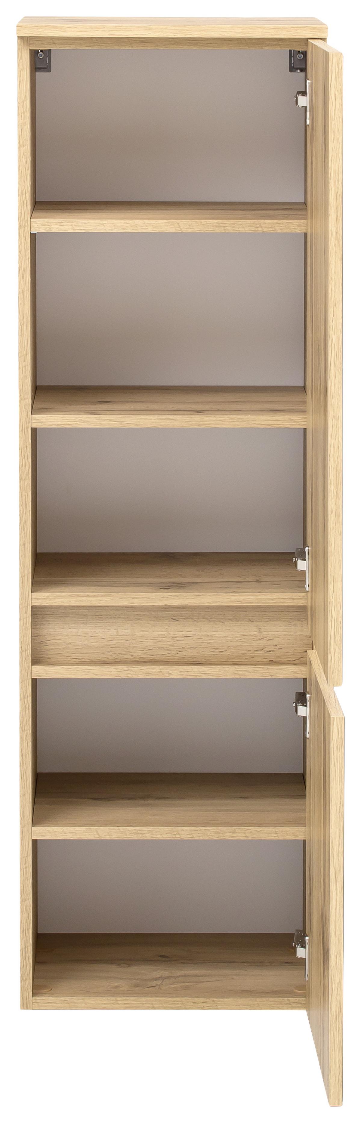 Badezimmer ''Helsinki'', Weiß/Eichefarben - Eichefarben/Weiß, KONVENTIONELL, Glas/Holzwerkstoff (120cm) - Held