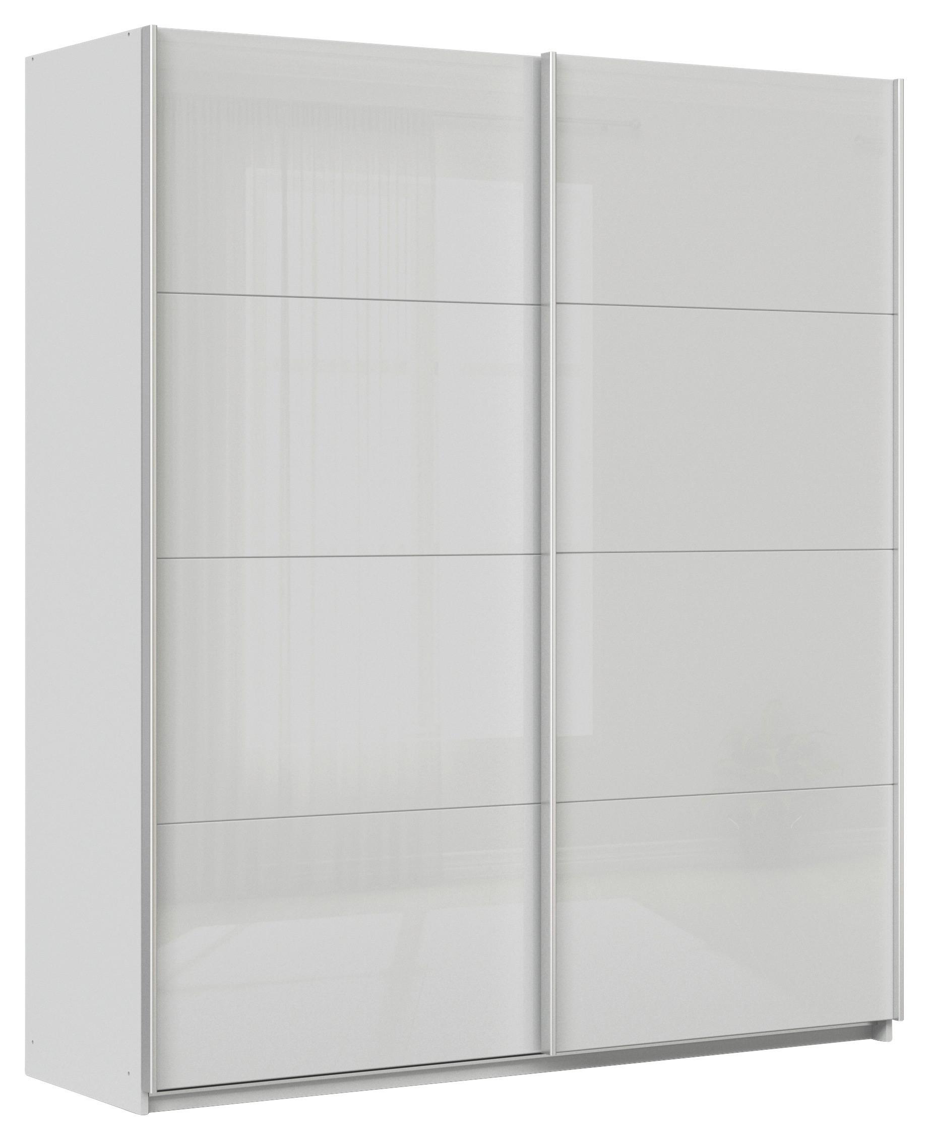 Dulap Usi Culisante Feldkirch - gri deschis/gri lucios intens, Modern, sticlă/material pe bază de lemn (181/210/62cm)