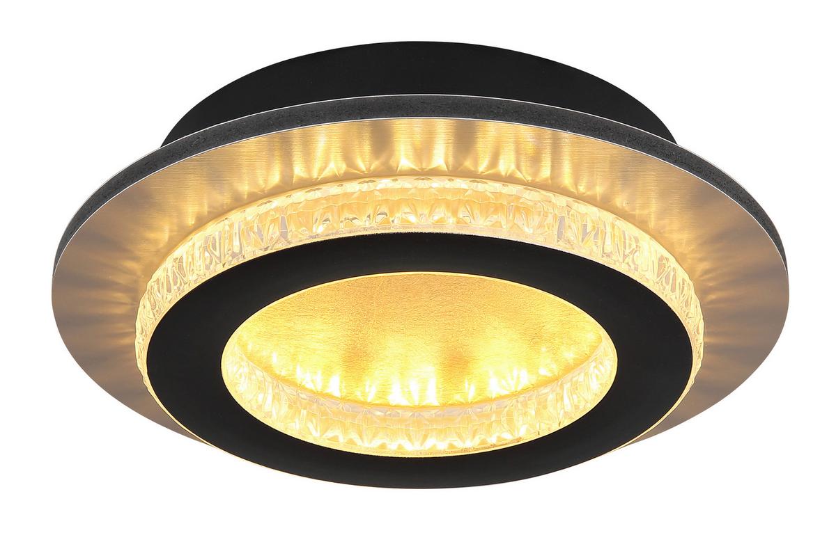 LED-DECKENLEUCHTE 48042-12G  JAYDEN - Klar/Goldfarben, Design, Kunststoff/Metall (20/5,5cm) - Globo