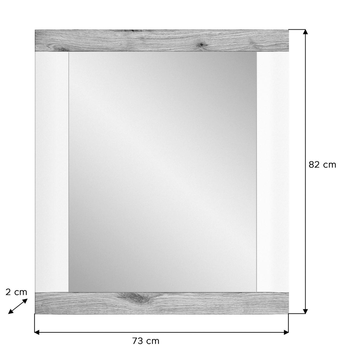 Spiegel Laredo ca. 73x82 cm Nox Eiche/Weiß - KONVENTIONELL, Glas/Holzwerkstoff (73/82/2cm) - MID.YOU