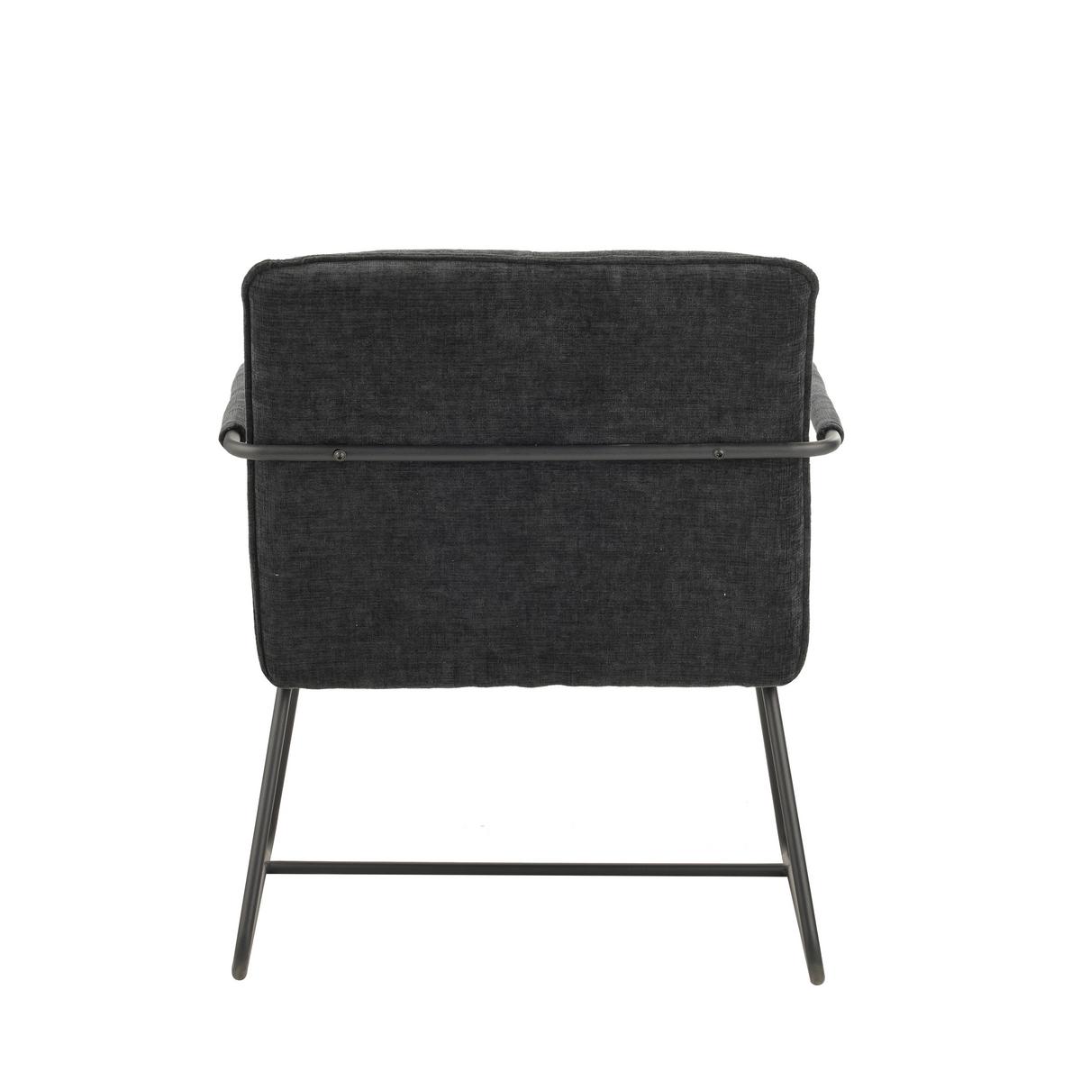 Naslanjač Bilbao, Črna - črna, Moderno, kovina/tekstil (65/80/68cm) - MID.YOU