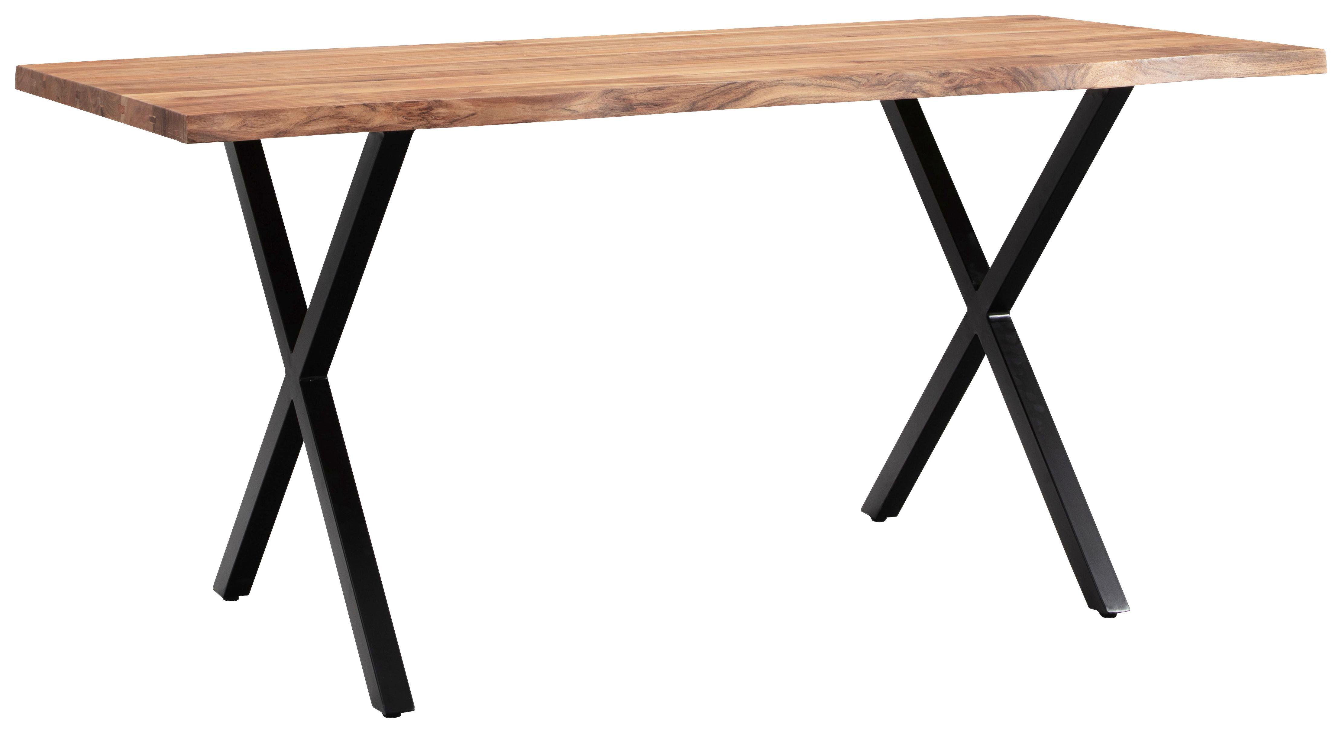 SCHREIBTISCH WL7.271 - Schwarz/Akaziefarben, Modern, Holz/Metall (120/60/76cm) - MID.YOU
